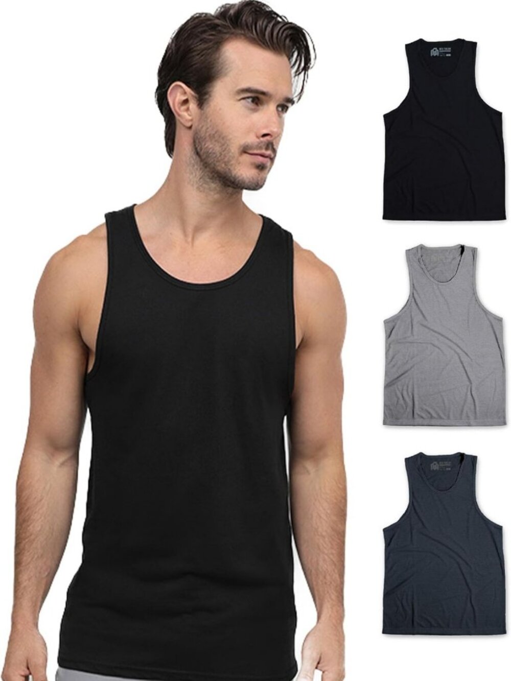 Soft Cotton Blend Sleeveless Muscle Tank Tops for Men, Sizes S-2XL, Casual Wear